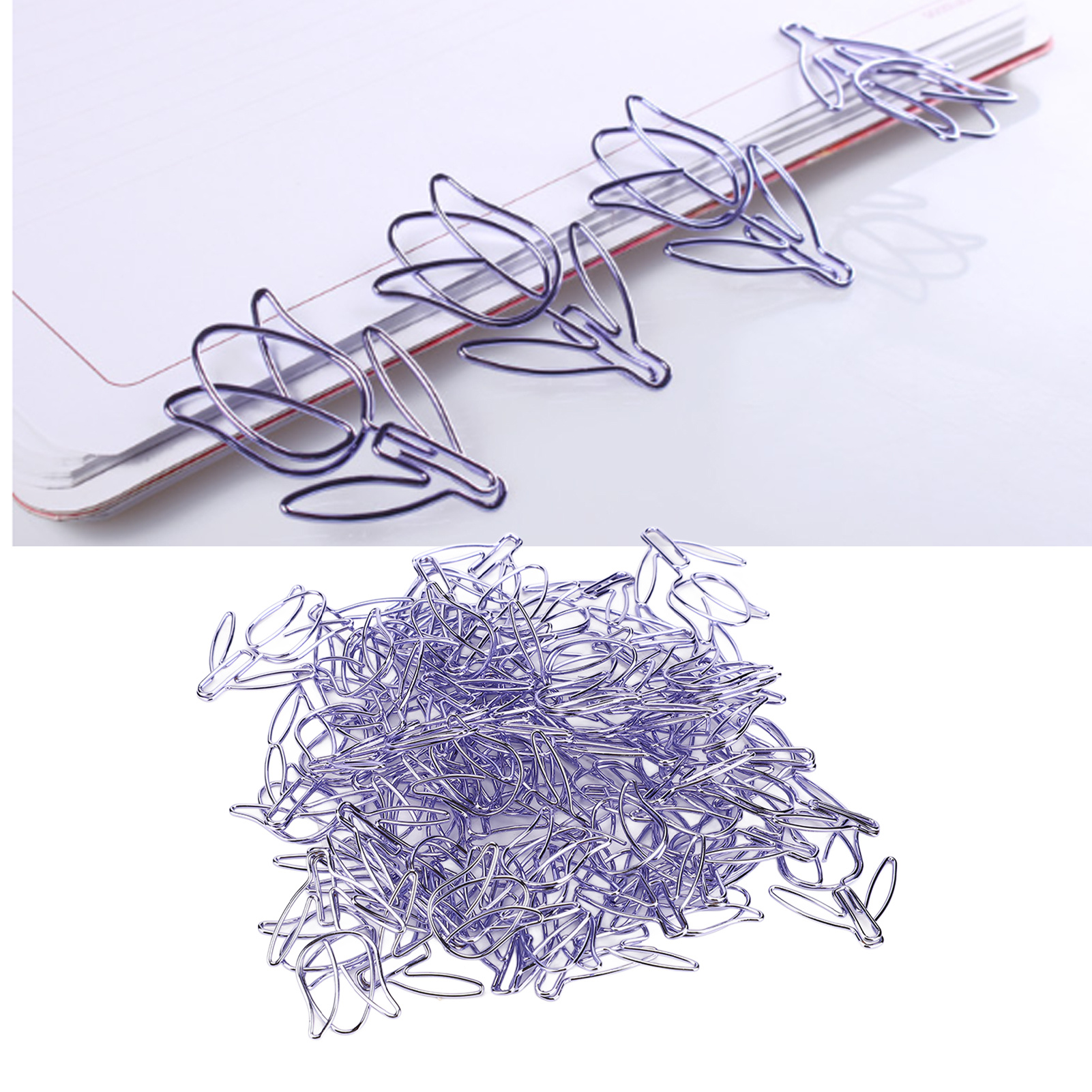 Purple Tulip Clip Cartoon Pin Creative Gift Shaped Paper Clips Clip (Purple)(Sold at 50 One)