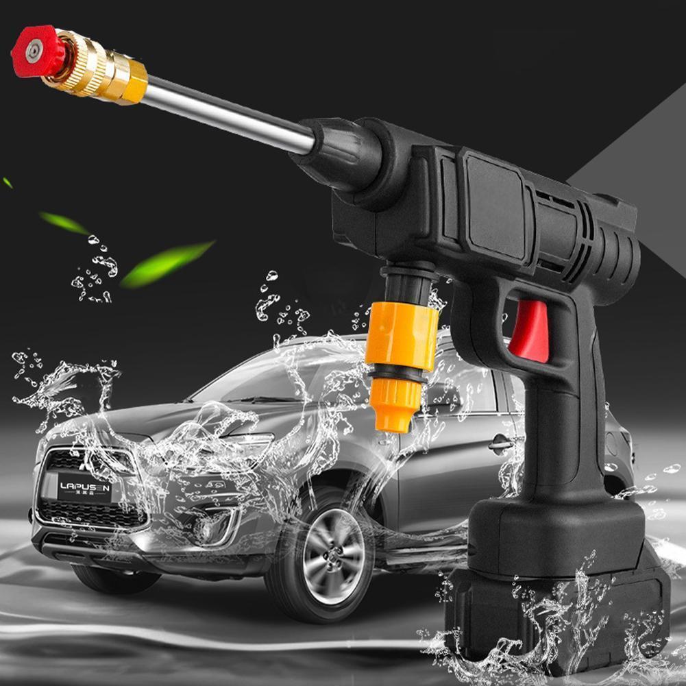 

High-pressure Water Gun With Dual Batteries, 70bar Max Voltage - Portable, Multi-functional Cleaner For Car Wash, Garden, Fence, Lawn, Pool - With Adjustable Nozzle And Guard, Car Wash Water Gun