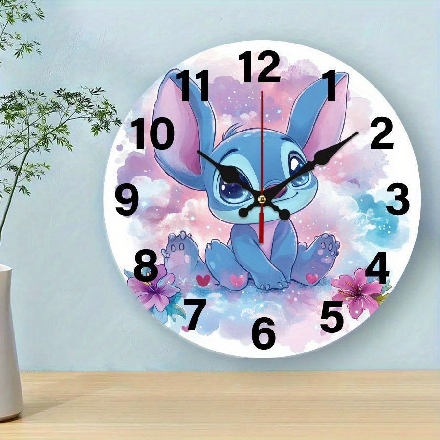 TEMU Wall Clock, Stitch From Stitch Print, Wall Hanging Decor, Great For Living Room, Kitchen, Dorm Decoration And Daily Practical Gift
