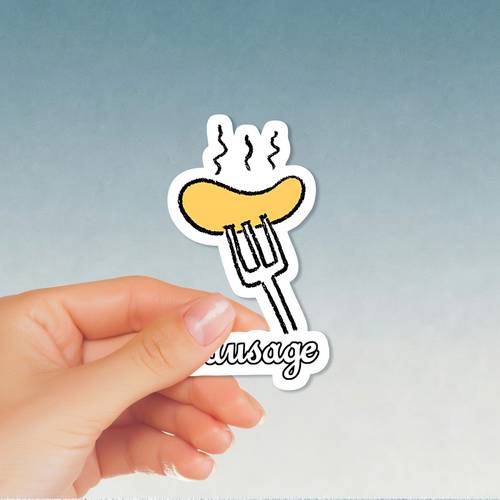 item picture sausage on a fork sticker