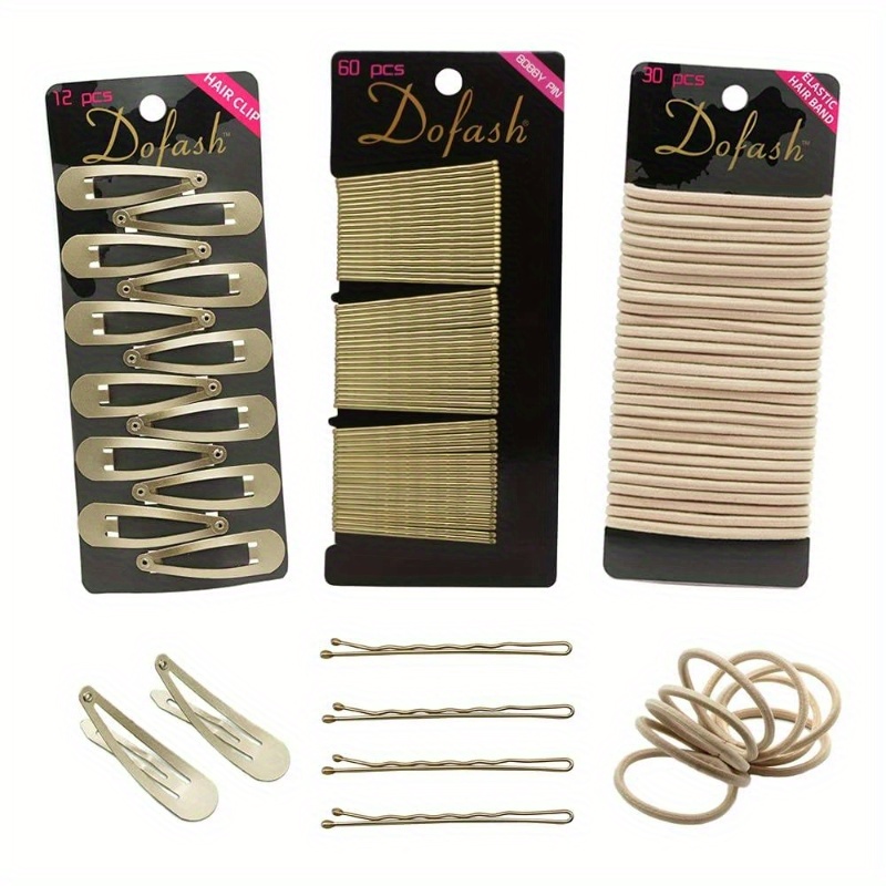 hair clip set 102   set braided hair clips for women bobby pins 60pcs   elastics ties 30pcs snap hair clips 12pcs blonde Product details 0