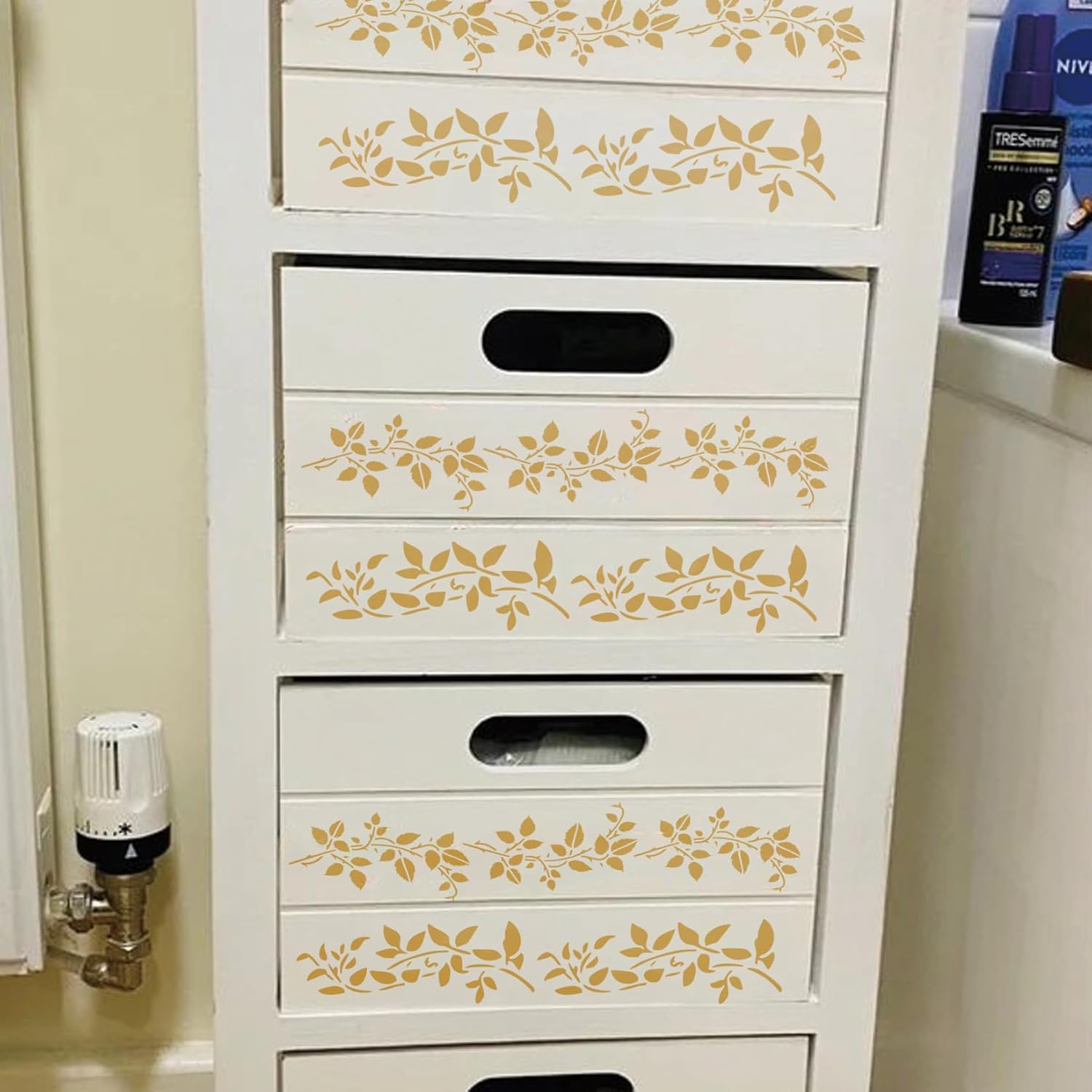 Large Border Flower Stencil for Painting and Crafts