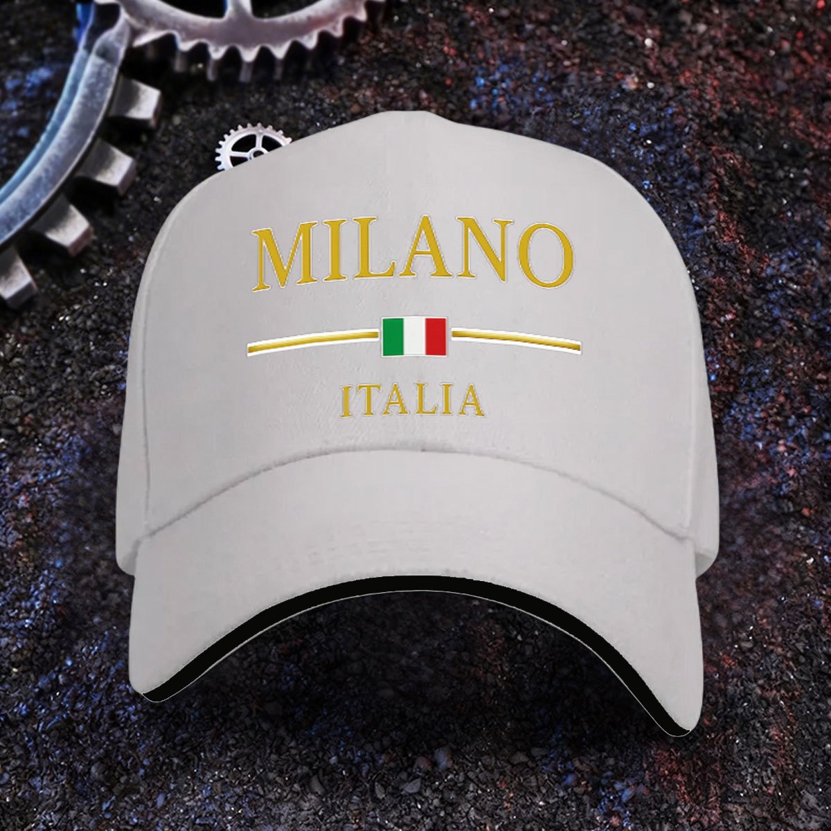 TEMU 1pc Italia Printed Adjustable Sandwich Cap, Unisex Outdoor Sports Style, Ideal Gift For Travel, Camping, And Hiking, Must-have For Italian Flag
