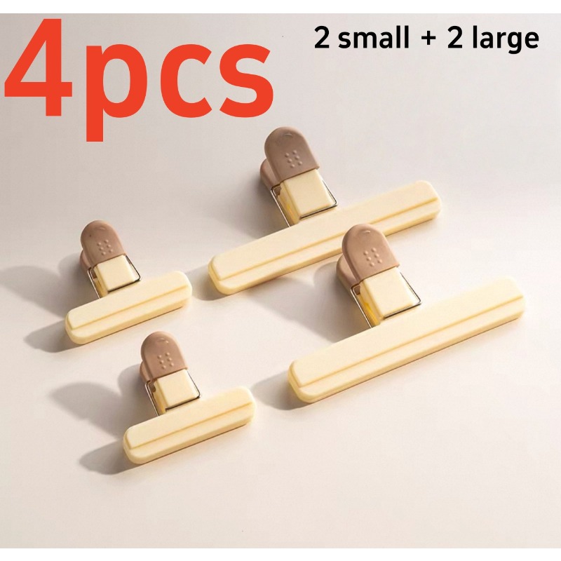 4pcs 2 small 2 large clip multifunctional storage sealing clip moisture proof and dust proof airtight clip suitable for   plastic bags and snack bags kitchen organization and storage   Product details 0
