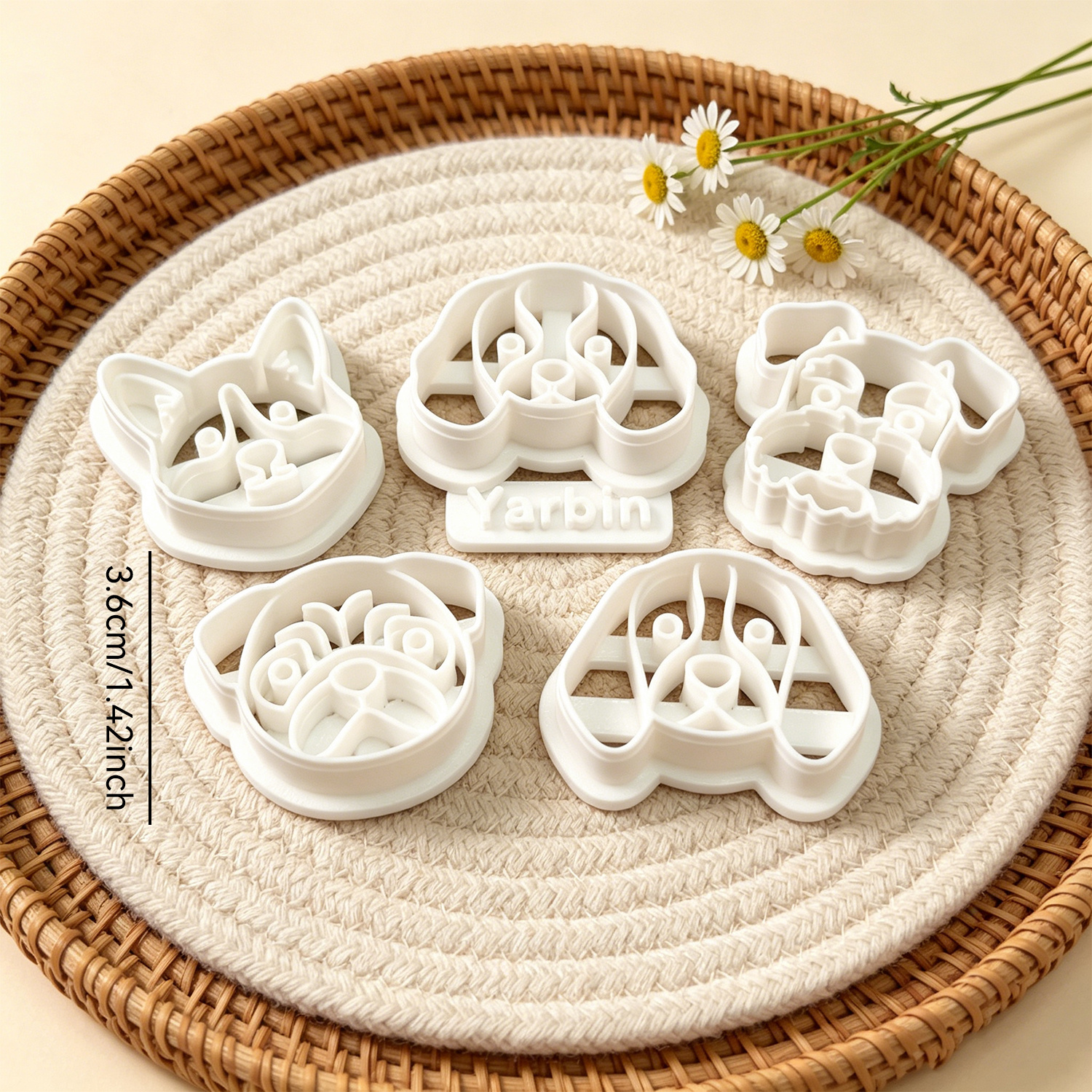 TEMU Lot de 6 emporte-pièces en pâte polymère sur le thème des animaux, moules en pâte à modeler tête de chien Corgi, , Beagle, Schnauzer, outils de