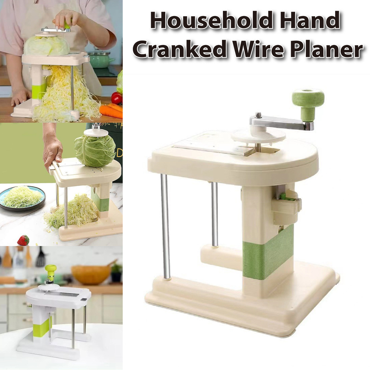 TEMU Vegetable Cutter Japanese-style Cabbage Grater Household Hand-cranked Shredded Slicer Cabbage Shredded Cabbage
