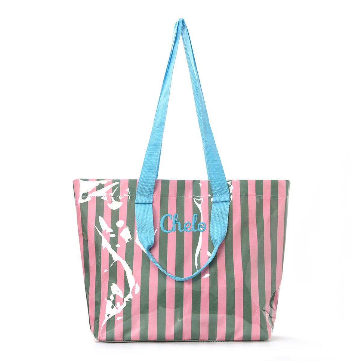 TEMU Personalized Women's Large Capacity Striped Handbag, Fashion Casual Handle Tote With Zipper Inner Pocket, Lightweight Durable Shoulder Bag,