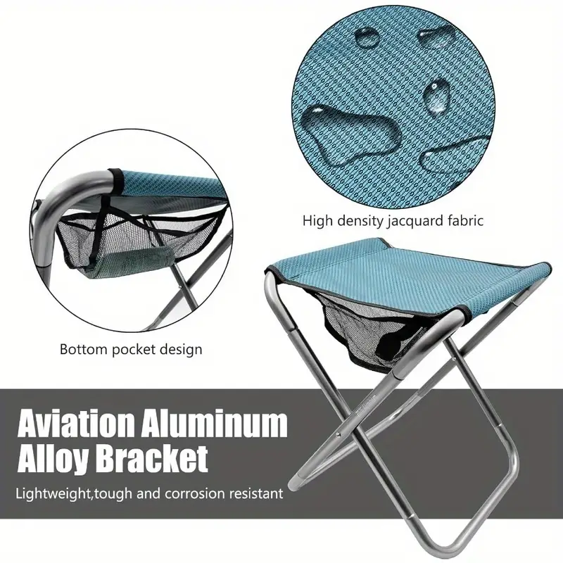 lightweight aluminum alloy folding stool 16 tall portable durable with carry bag for camping hiking bbqs outdoor activities Product details 3