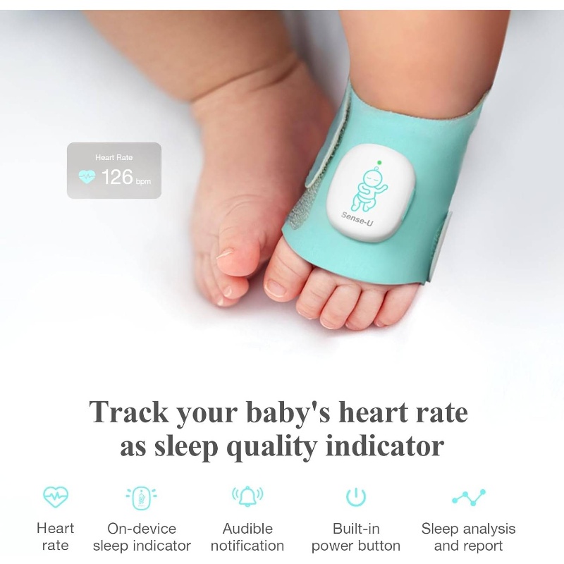 Sock Shoe Monitor - Track Heart Rate, Movement, Heartbeat with On - Device Sleep Indicator Notifications 1 - 12m, Foot Monitor, Peace of Mind
