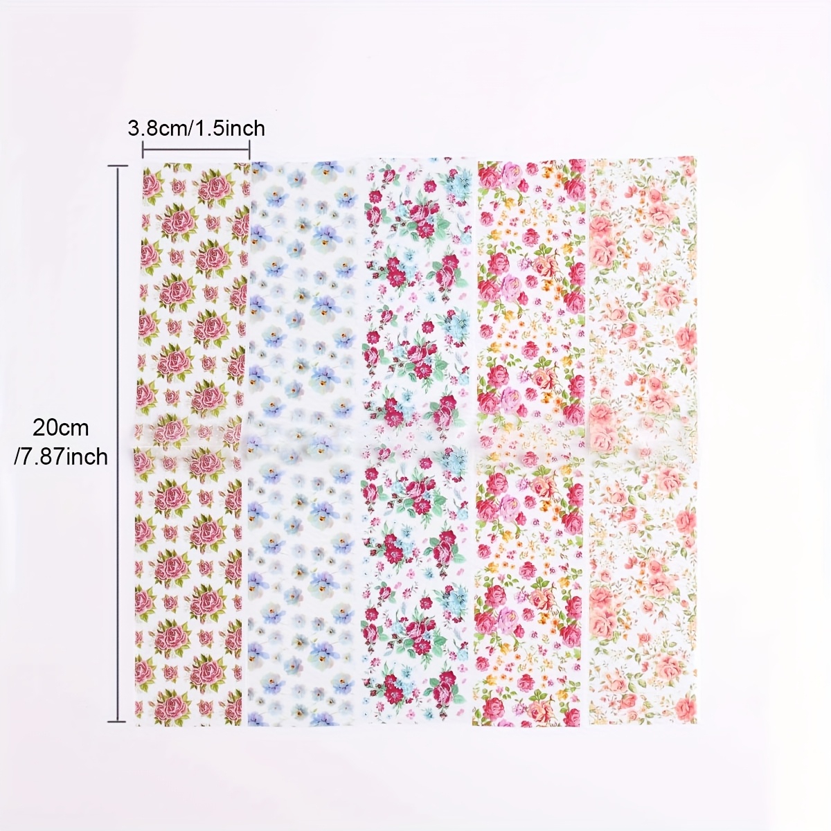 10pcs Pack Rose Flower Nail Foil Transfer Stickers
