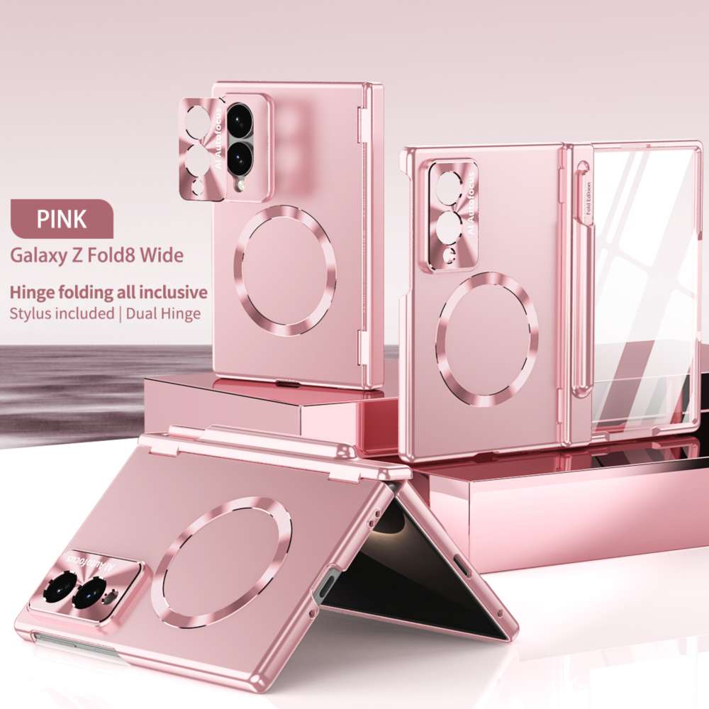 TEMU Phone Case: Electroplated Magnetic Suitcase, Suitable For Z Fold 8, Full-coverage Durable Folding Protective Case, Z Fold 8 Ultra Stylish And