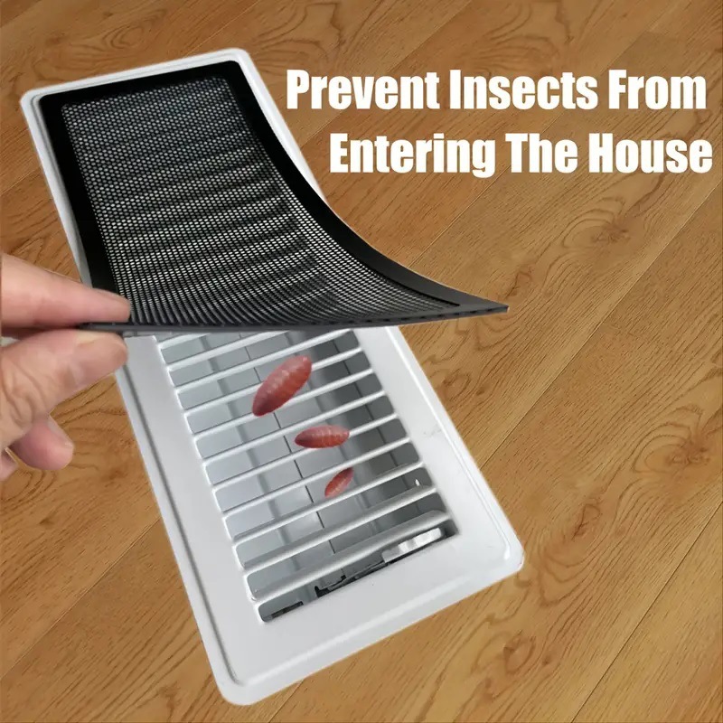 Five Piece Set of Black Magnetic Ventilation Cover Plate - Universal Floor/Wall/Ceiling Ventilation Filter Screen - Dustproof Air Conditioning Grille Protective Cover, (Compatible with Standard Ventilation Size)