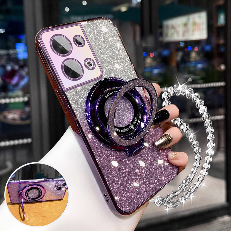 TEMU Phone Case - Glitter Crystal Holder Case For Redmi Note 13 4g 5g Note 13 Pro 4g 5g Note 13 Bracket Cover