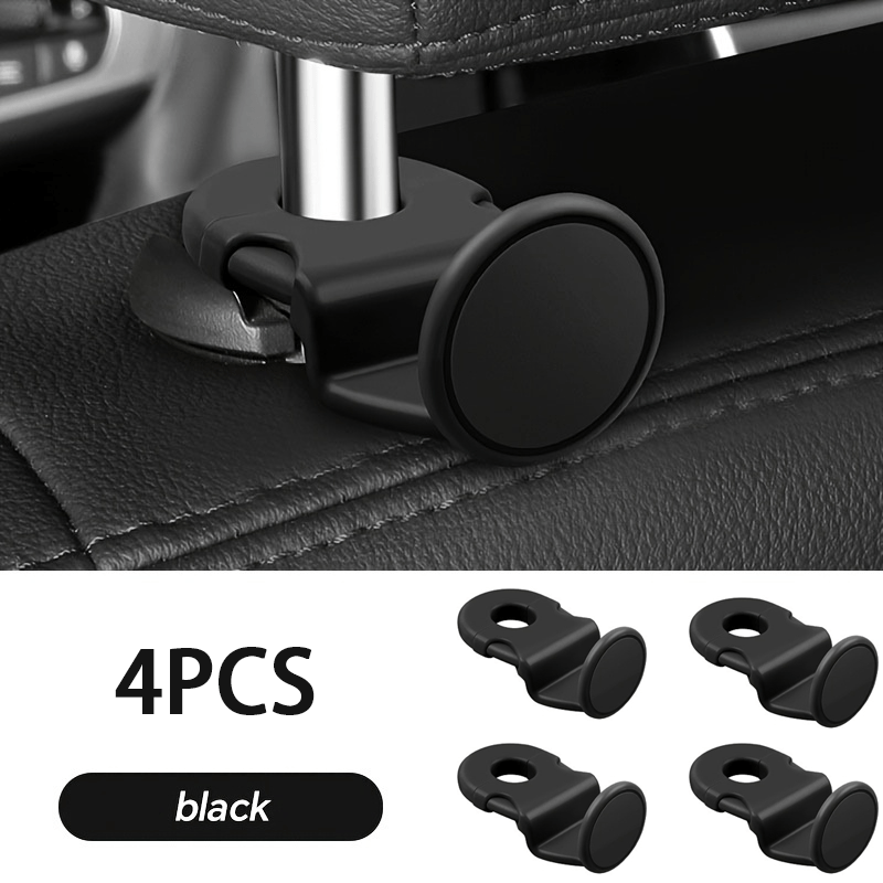 TEMU Lot de 4 crochets universels pour de siège de voiture, crochets de rangement pour voiture, organisateur pour sac à dos de courses bébé, convient