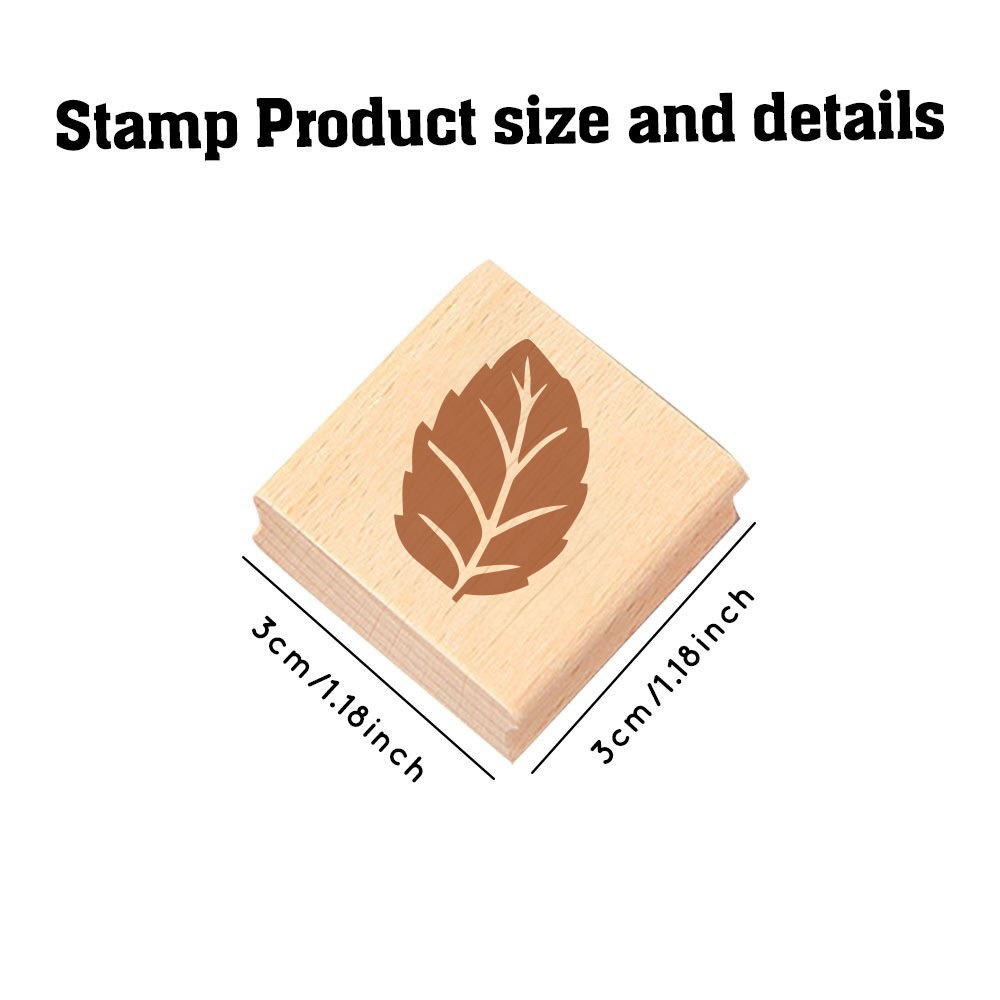 Beautiful Sawtooth Leaf-Vein Wooden Rubber Stamp
