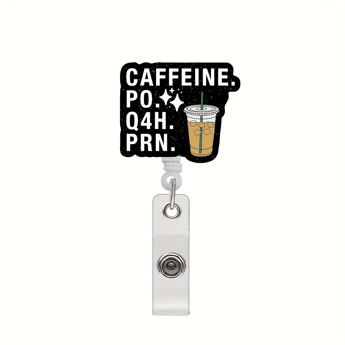 TEMU [2d] 1pc Durable Acrylic Stretchable Nurse Badge Reel - Suitable For Office, Teachers, Doctors, Professionals, Clip-style Id Holder, Flat Badge