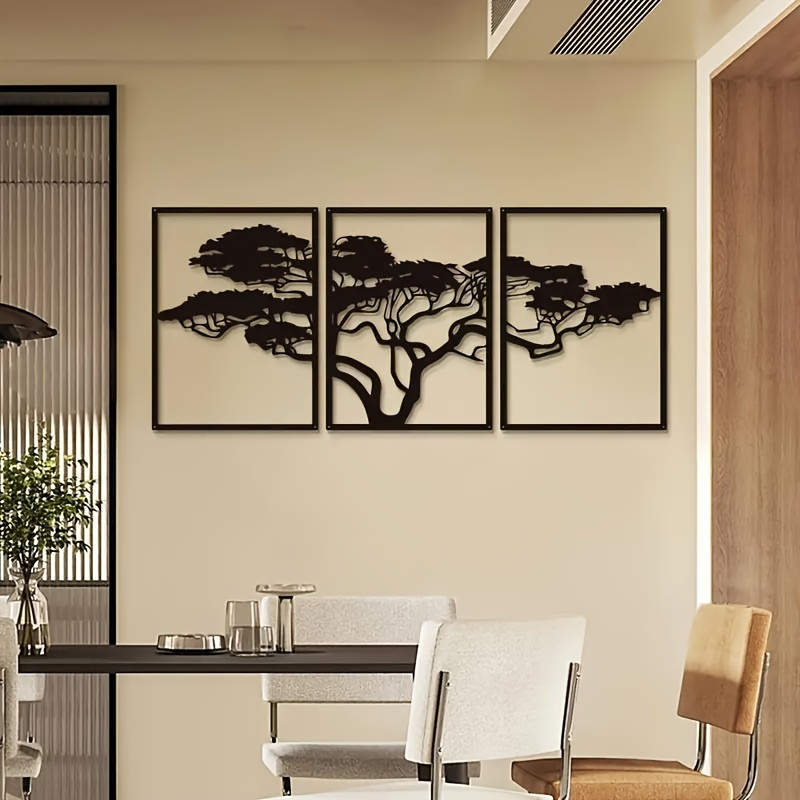 TEMU Décoration Murale en Métal avec de de Vie, Art Mural Arbre en Métal, Décoration Murale en Métal, Parfait pour Cadeaux de Maison, Convient aux