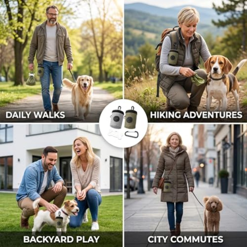 Dog Poop Bag Holder Steel Bone Clip Poop Bag Dispenser Durable Compact Dog Waste Bag Holder for Outdoor Walking Travel And Daily Pet Use