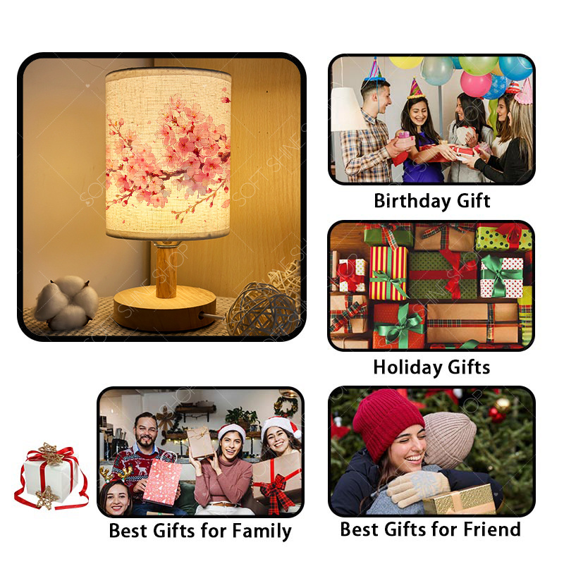 Fabric USB Powered Table Lamp for Bedroom & Office