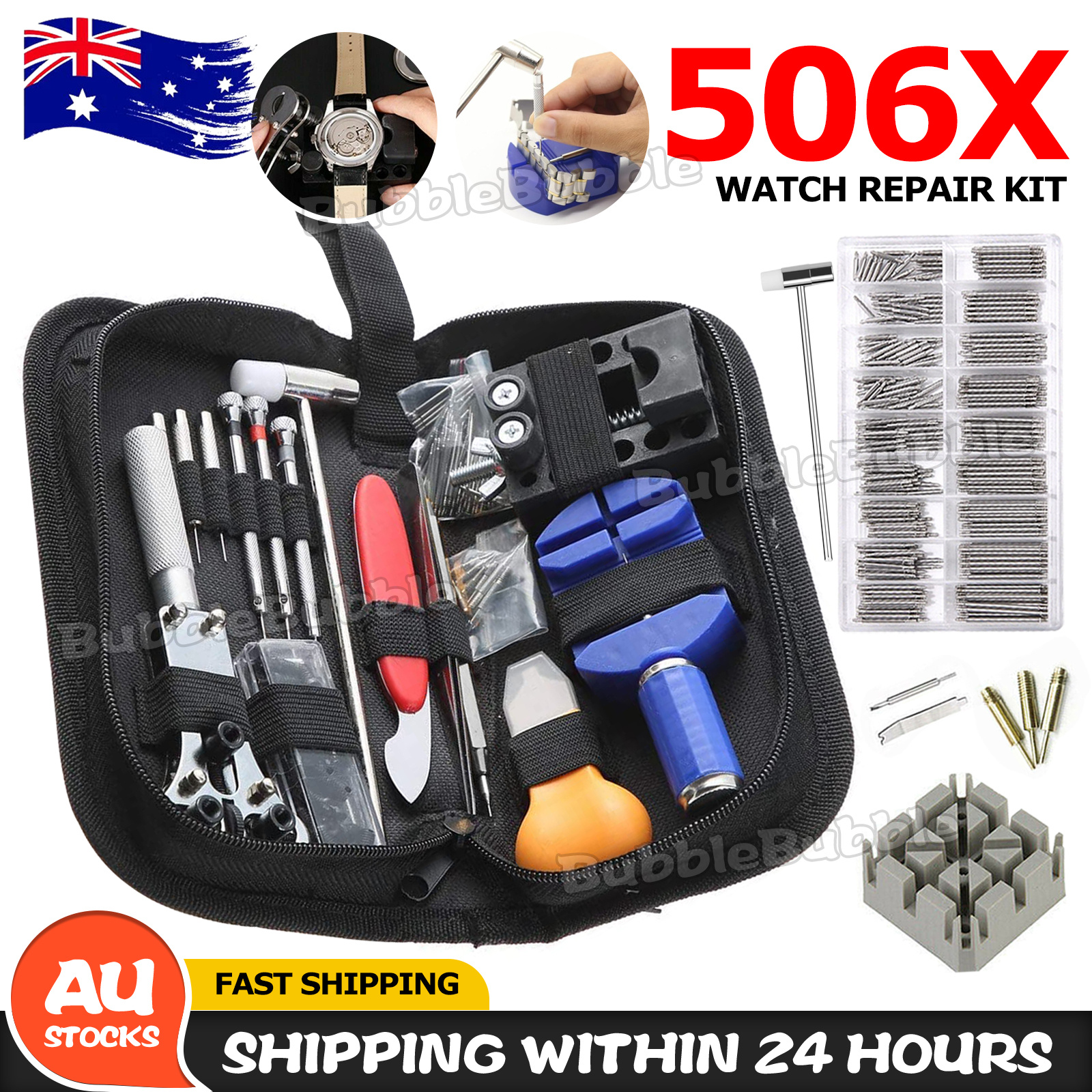TEMU 506x Watch Repair Tool Kit With Back Case Opener, Spring Pin Bars Remover & - Professional Watchmaker Tool Set Watch Repair