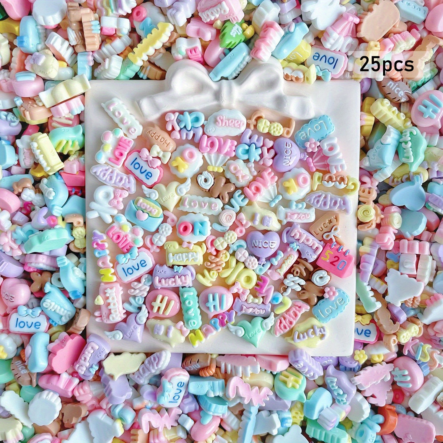 2d Flat, 25/50pcs Resin Letter Mixed Flatback Handmade Craft Supplies Diy Hair Accessories Cellphone Decor