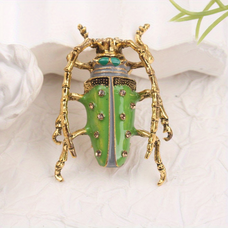 TEMU 1 -shaped Brooch With Enamel And Rhinestones, Featuring A , Perfect For Accessorizing Outfits Or Bags, And An Ideal Gift For Festivals For , , Family, Or