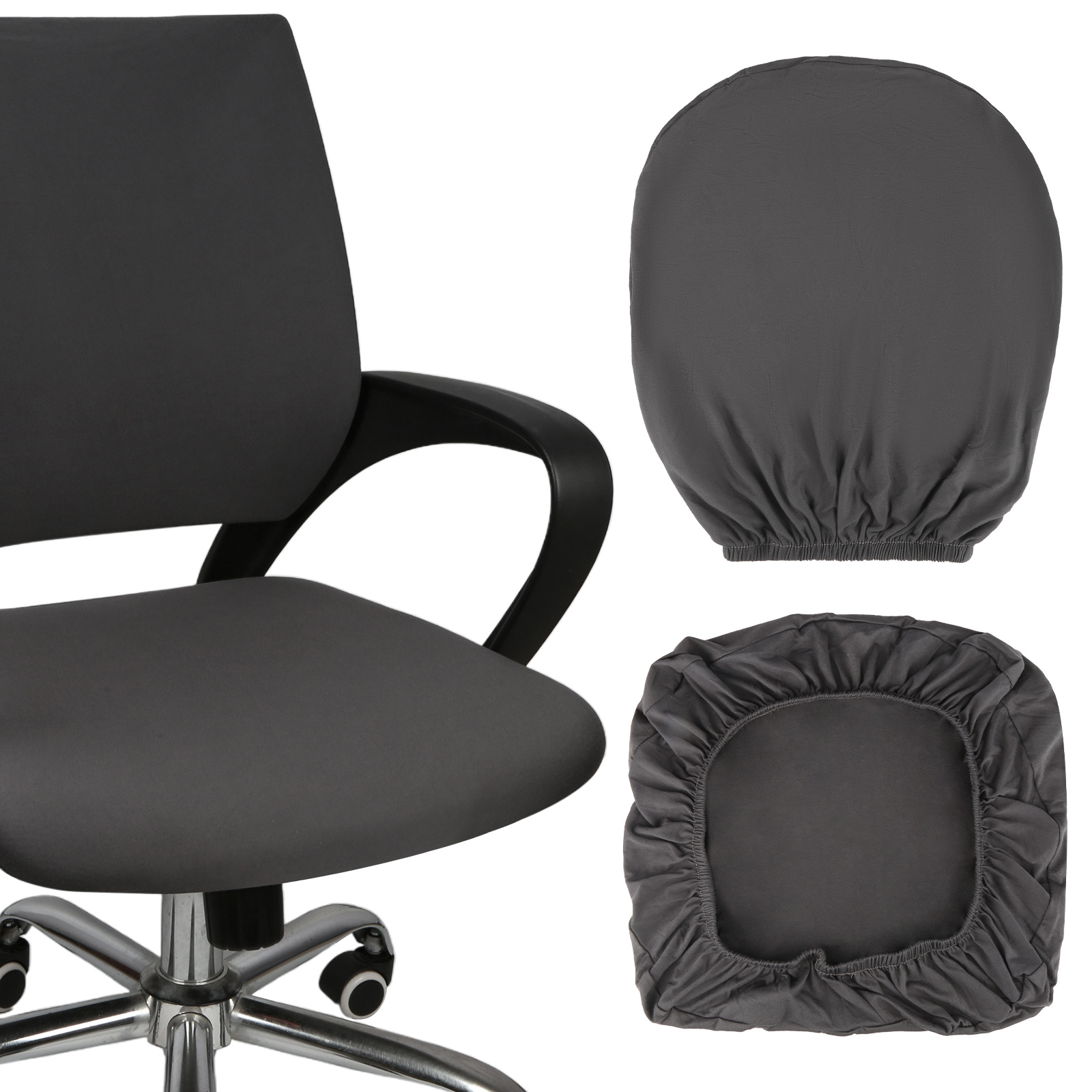 TEMU Set Of 2 Elastic Office Chair Covers, Washable And Designed In A Split Style, Suitable For Home Offices, Executive Chairs, Swivel Chairs,