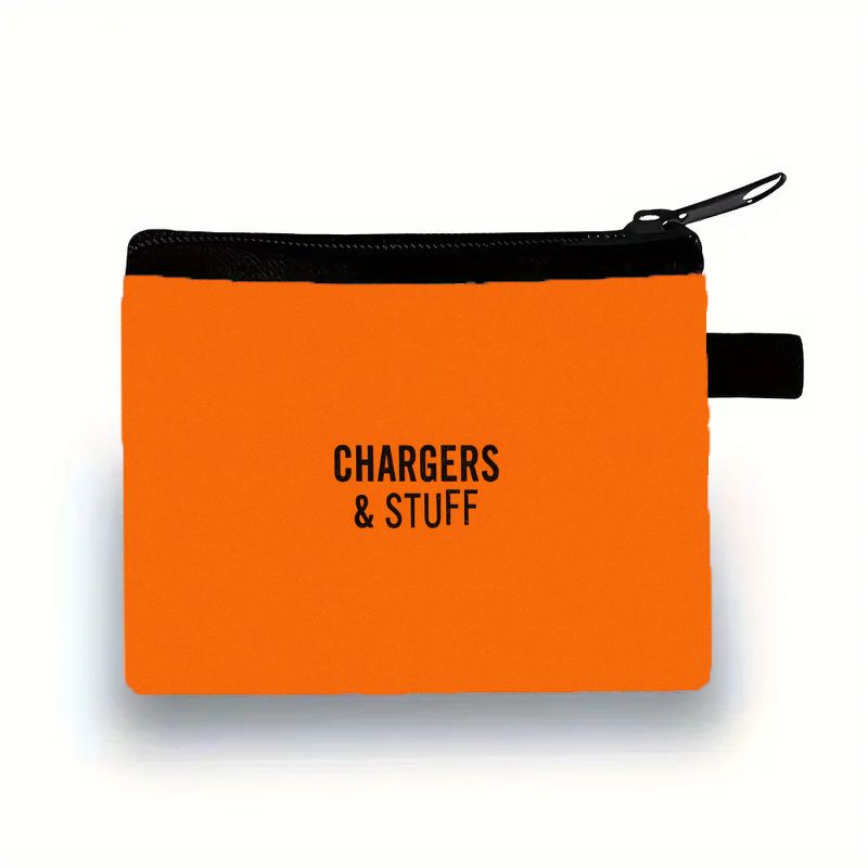 TEMU Custodia Organizzatrice Tech - "Caricatori & Accessori" con Cerniera e Anello per Polso, Borsa Resistente Portacavi per Power Bank, Auricolari,