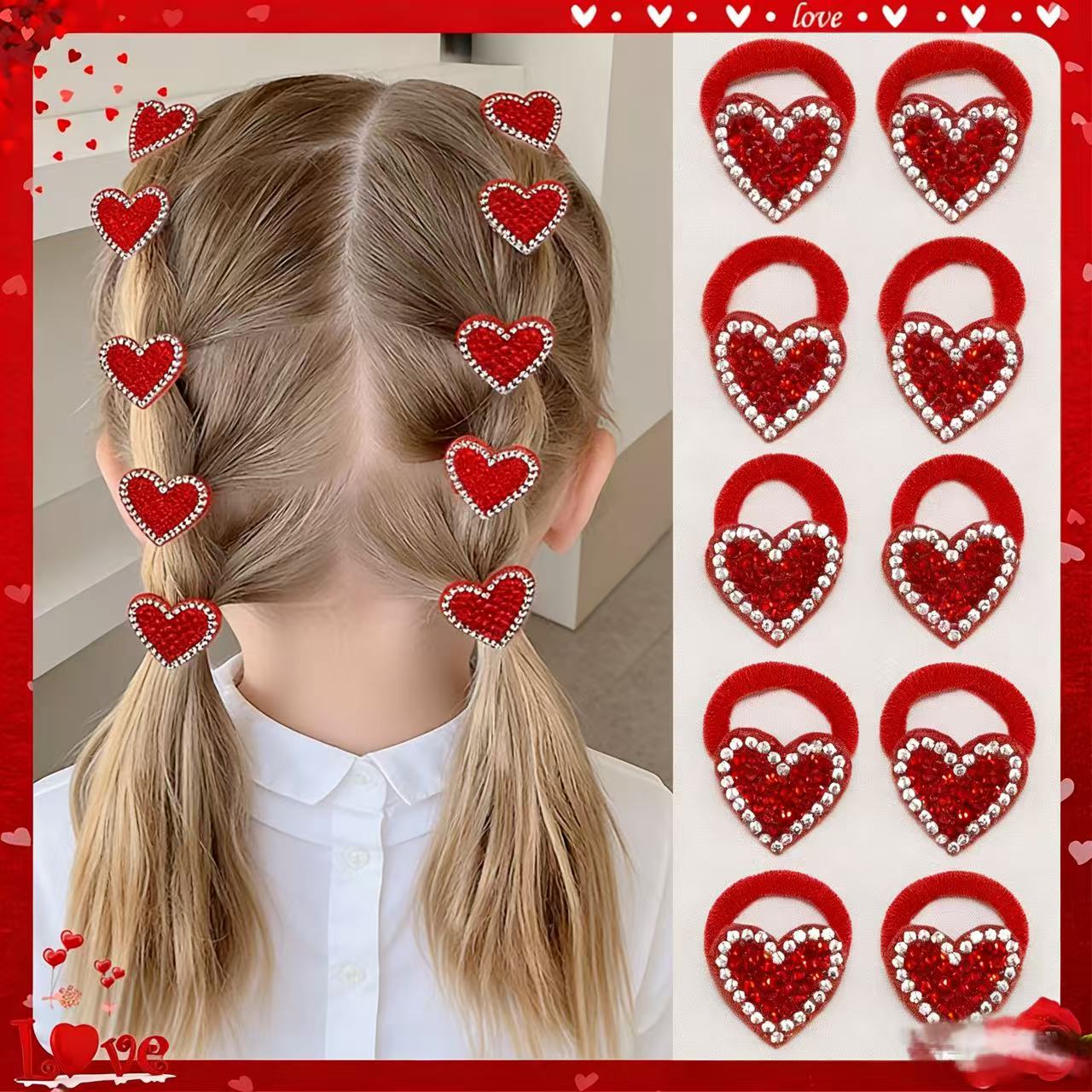 10pcs Set Of 's ' 's Ties - Heart , Ideal Valentine's Day Gift For, For Daily Gifting And Girlfriends