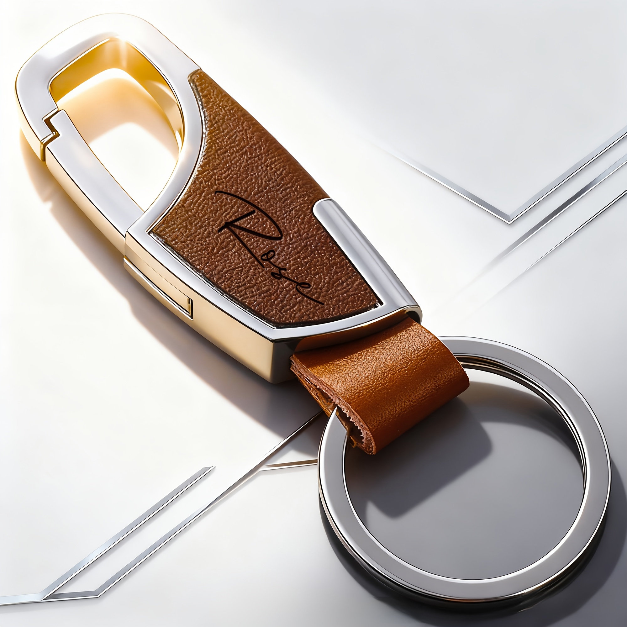 TEMU 【カスタマイズ可能】フェイクレザー カーキーホルダー。ブラウンとブラックのがあり、パーソナライズされたレーザー彫刻が特徴です。丈夫なキーリングは、な風合いとミニマリストなデザインを組み合わせており、クリスマスなどの機会に、男性へのプレゼントに最適...