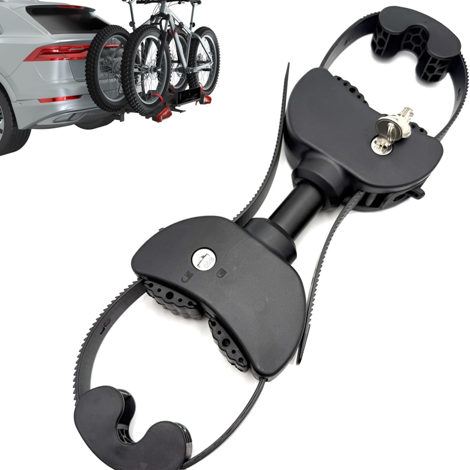 1pc A Black Double-tailed Short Rod Bicycle Frame, Featuring A Secure And Installation Method, Along With An Adjustable And Lockable Frame Holder