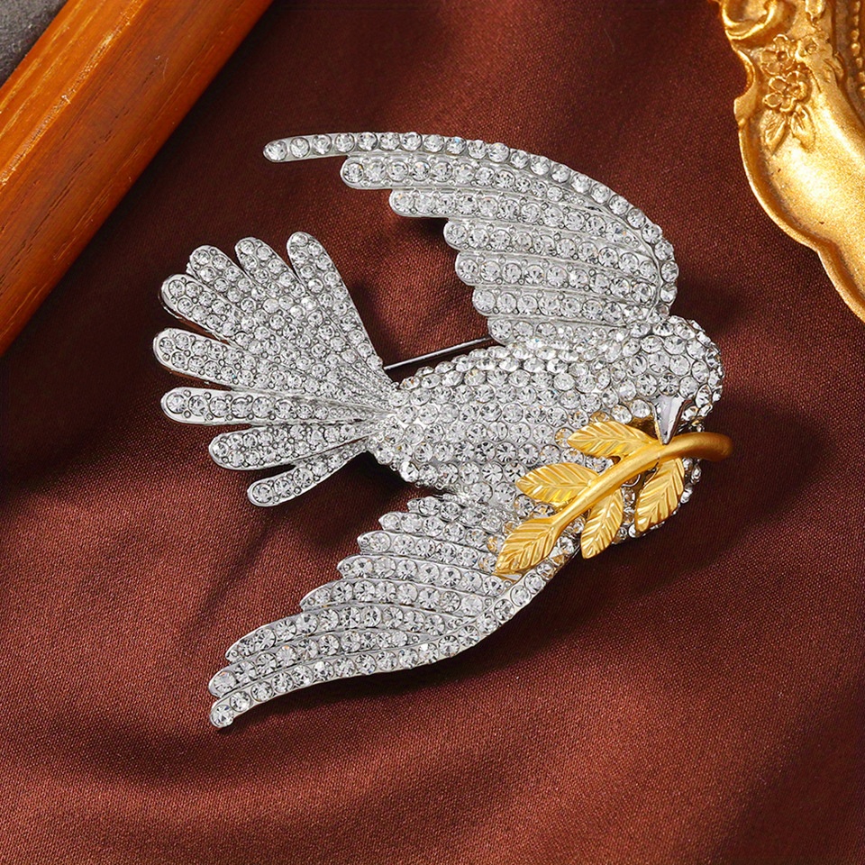 elegant   peace   brooch luxurious anti glare bird pin for cardigans jackets unique gift idea details 0