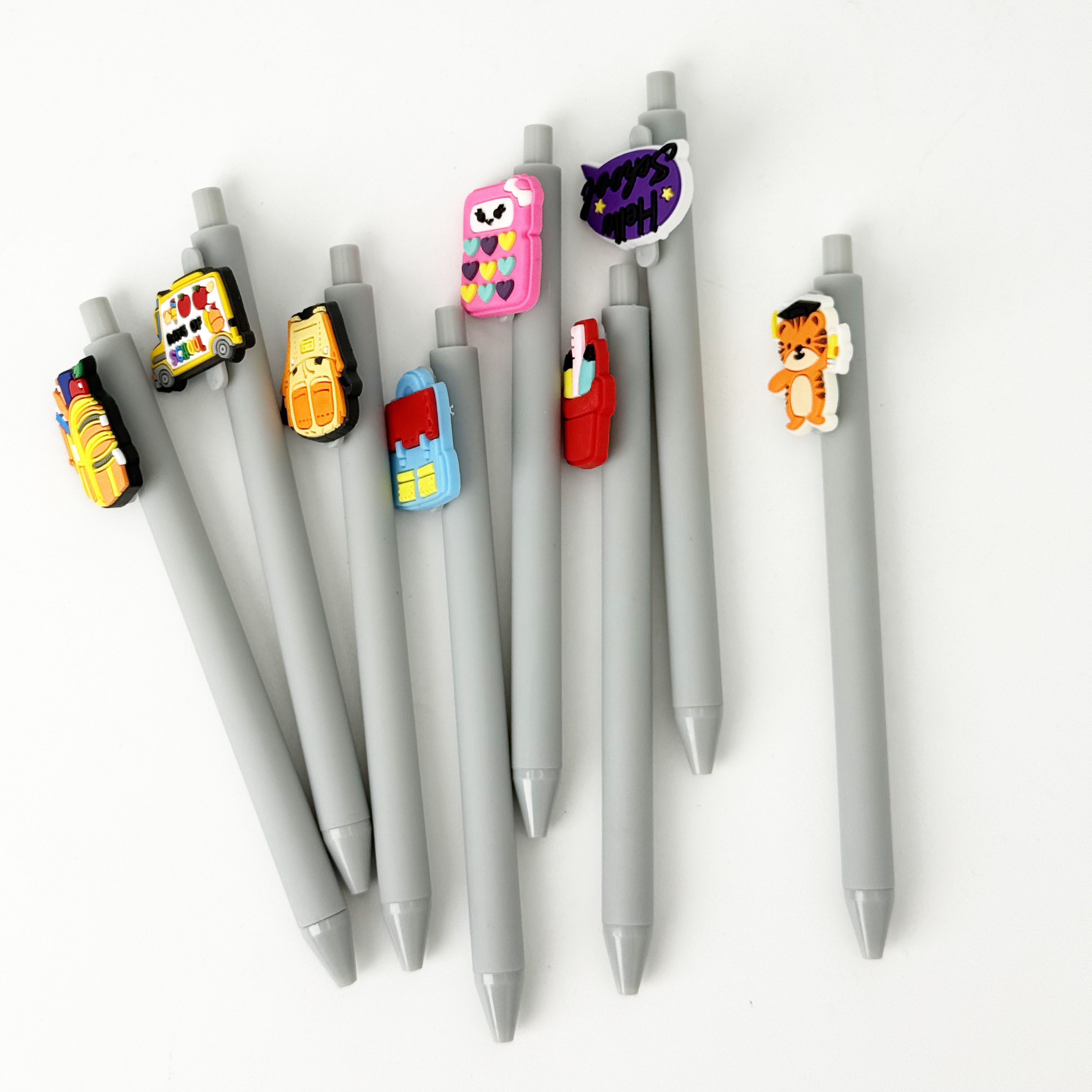 20 30pcs back to   themed sticker round ballpoint pens creative gift pen with fun pvc decals and comfortable grip   retractable black ink cartridge   writing Product details 3