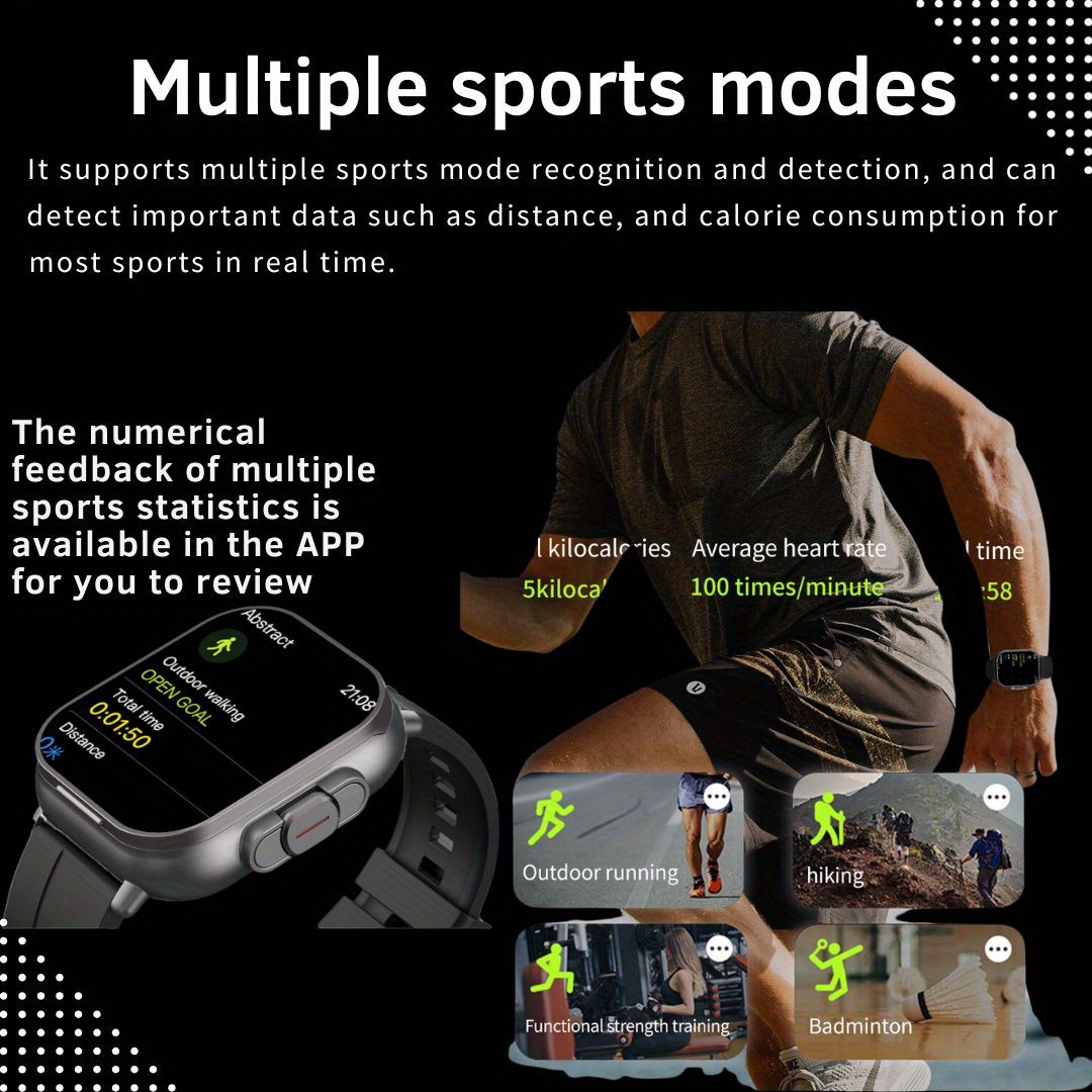 smart watch with built in earbuds 2 01 tft display 240p resolution non waterproof rechargeable lithium polymer battery wireless 5 3 compatible with iphone   fitness   with alarm nfc battery powered 240mah d8 details 4