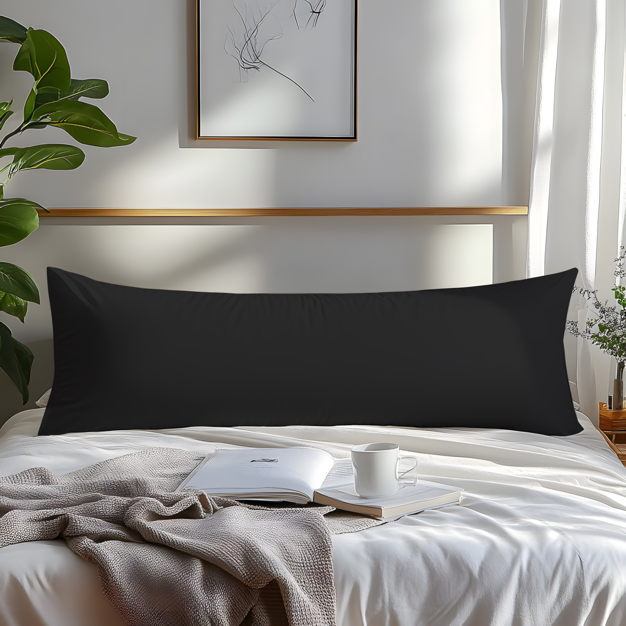 1pc Solid Color Super Large Pillowcase, Soft And Comfortable Skin-friendly Fabric, Suitable For Bedroom Hotel, Valentine's Day Gift, Birthday Gift