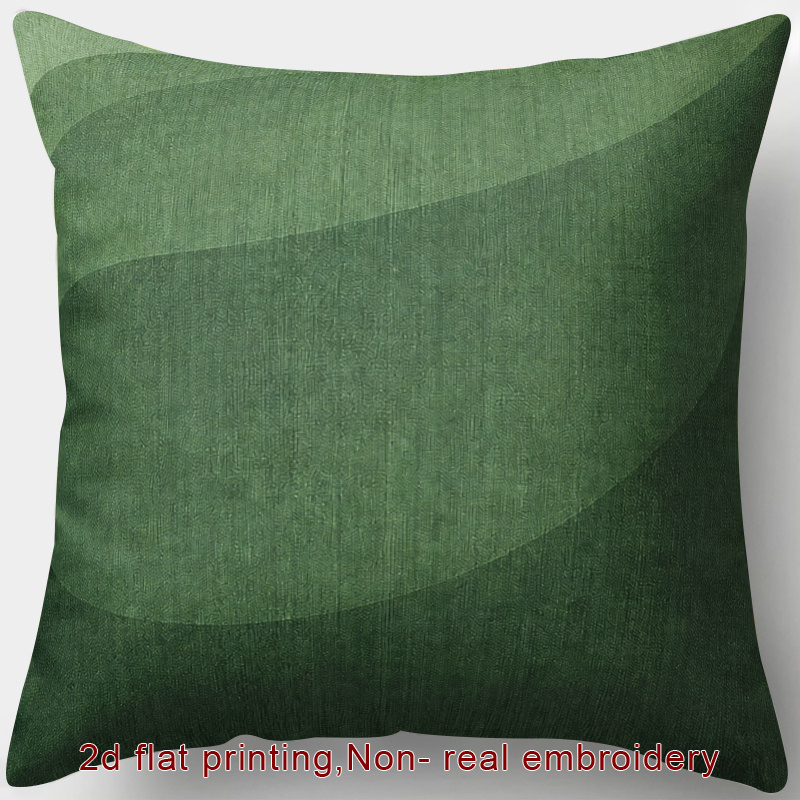 TEMU 2D - 1 pieza, Impresión 2D, de Cojín con Cremallera, Adecuada para de Almohada de Estilo Minimalista Moderno, Degradado Verde , Texturizada,