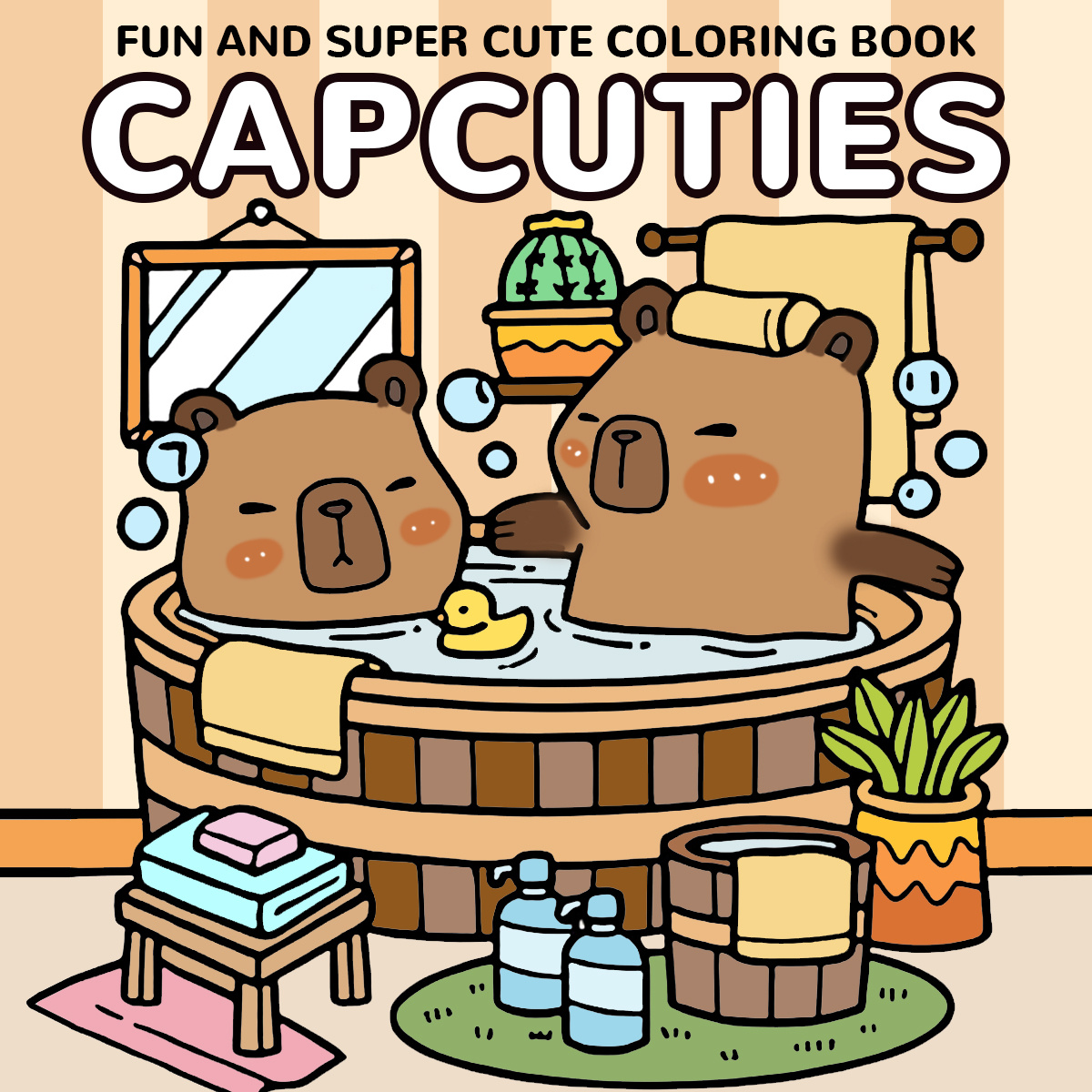 

Capycuties Coloring Book, Mixed Color Watercolor Paper, Unique Cover, Comfortable Space Coloring