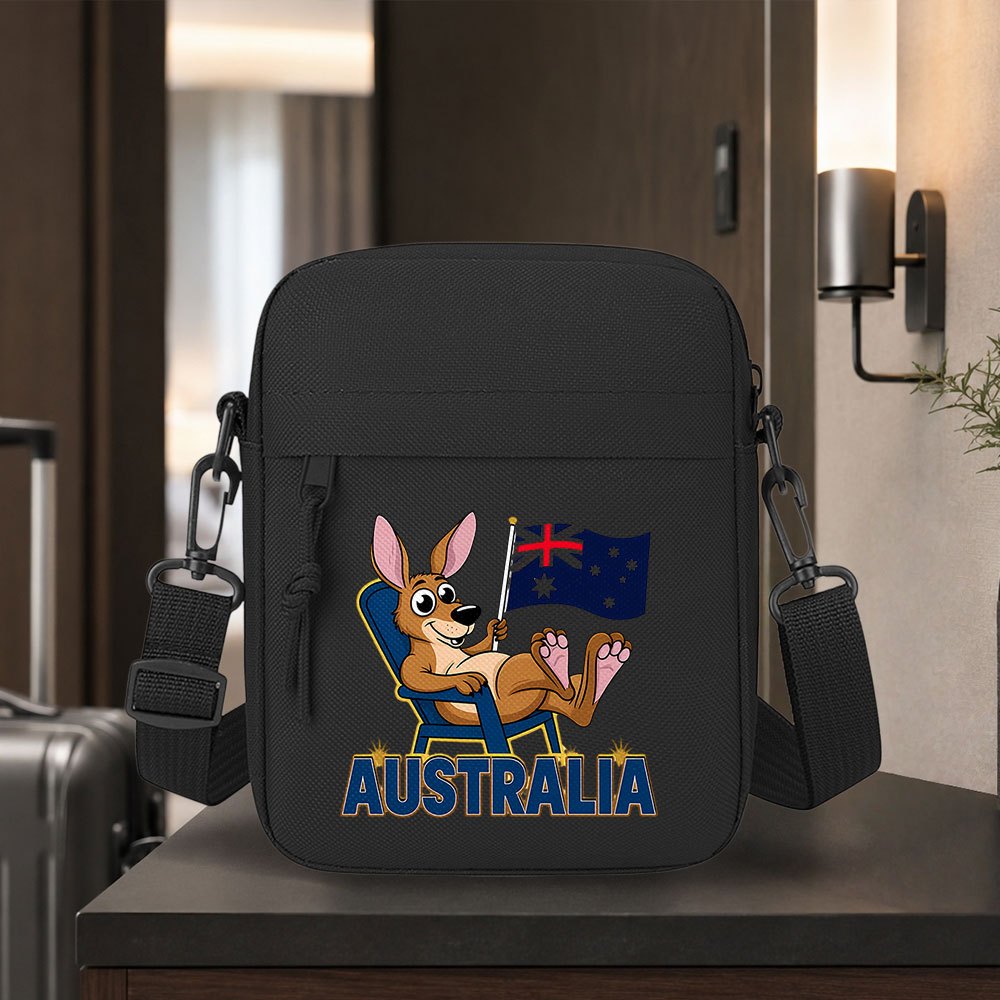TEMU 1pc Fashionable New Australian Kangaroo Flag Men's Shoulder Bag Crossbody Bag Daily Casual Travel Bag Suitable For Daily Commuting Travel As
