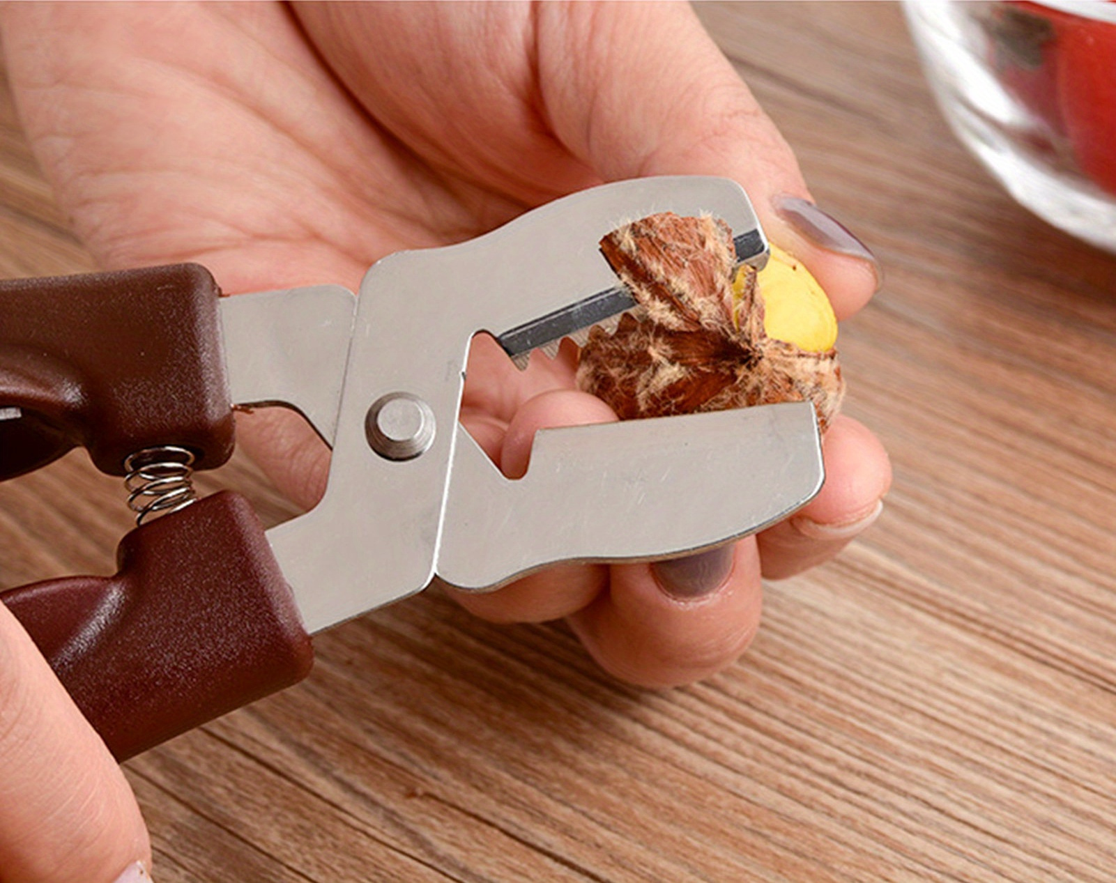 1pc stainless steel chestnut opener ergonomic grip nutcracker tool for kitchen and dining use with   accessory details 7