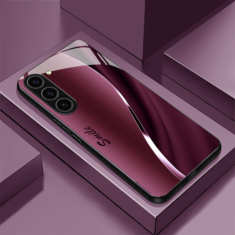 E-shop Handyhülle - Rot Grün Blau Schwarz Grau Dunkel Lila Wellenmuster Einfach Super Gut Aussehendes Glas Handyhülle Cover für Samsung für Galaxy