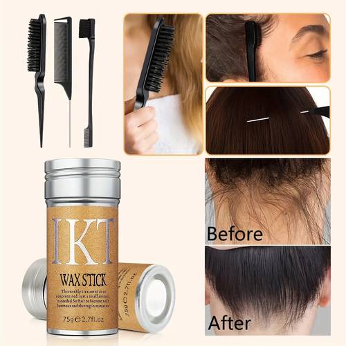 4pcs non greasy hair wax stick set for flyaways wigs moisturizing detangling styling adds to dry hair wigs flyaways and loose strands wax stick set hair wax