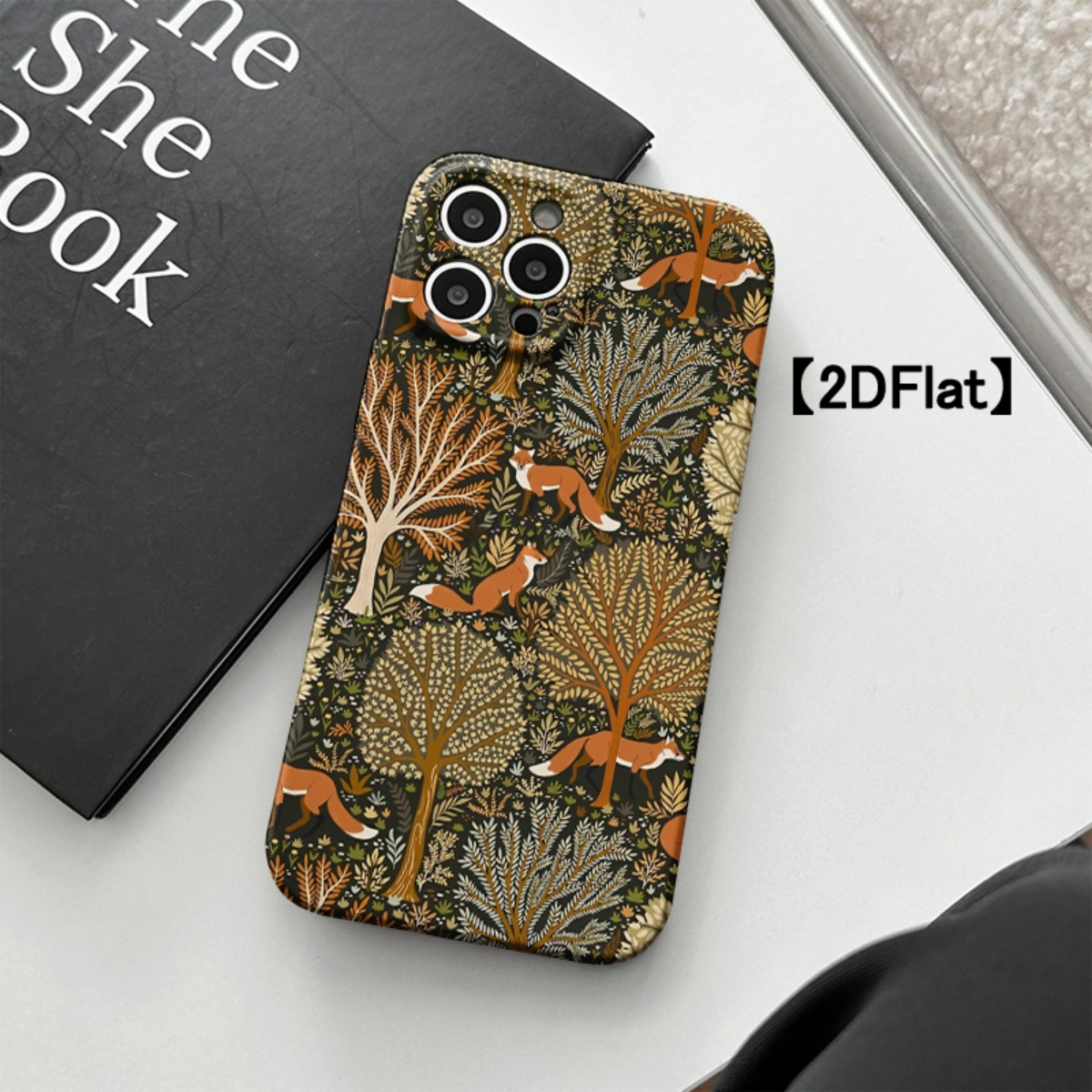 TEMU Phone Case: 2d Flat Fox Art Slim Tough Phone Case, Glossy Finish, Durable, All Inclusive Shockproof Hard Case, Fully Protective, For Iphone