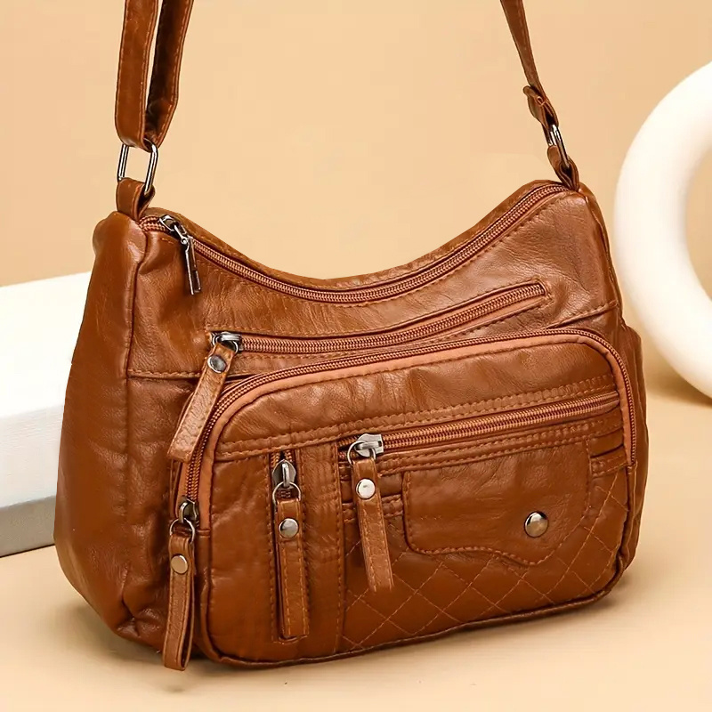 item picture womens shoulder bag christmas and autumn womens crossbody bag multi layer zipper soft fashionable casual   bag   for gift   random zipper  