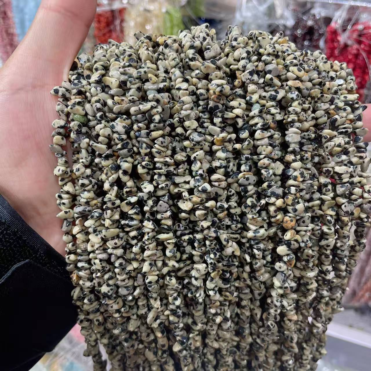 Natural Irregular Dalmatian Jasper Stone Beads