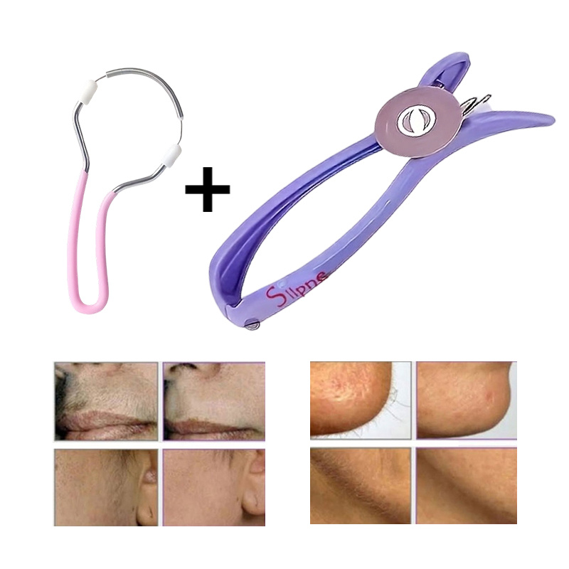 TEMU Women's Facial Hair Removal Makeup Kit, Threaded Spring Tweezers Depilator, Painless Cleaning For Eyebrows, Cheeks, And Chin Fine Hair, Home