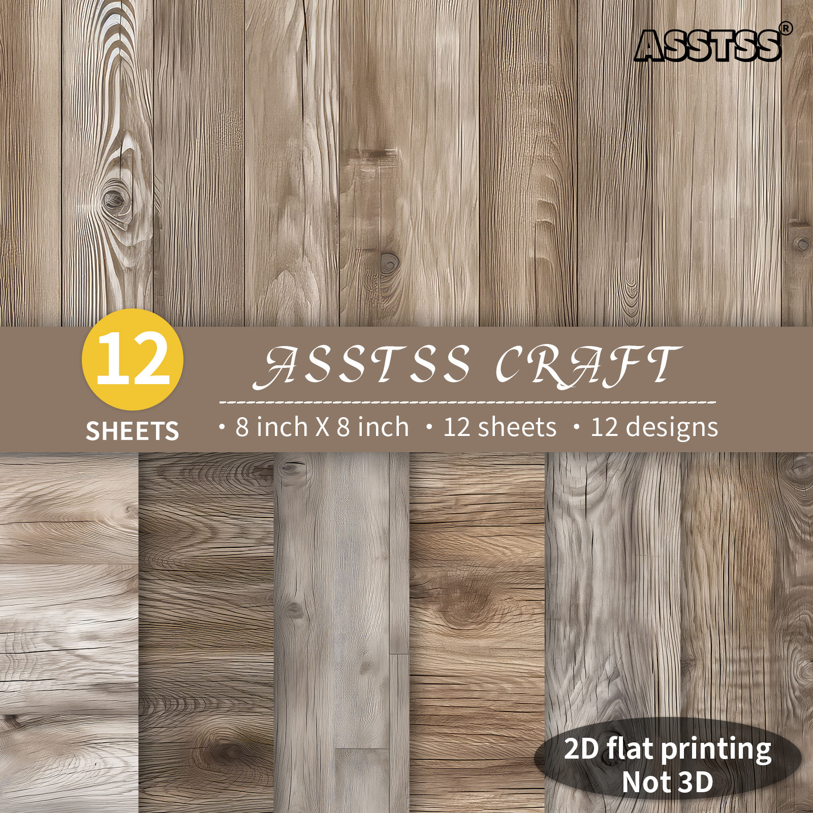 TEMU Bloc de papier épais pour scrapbooking ASSTSS de 12 feuilles, convient pour le journaling, le collage , de vœux et les loisirs créatifs - Papier