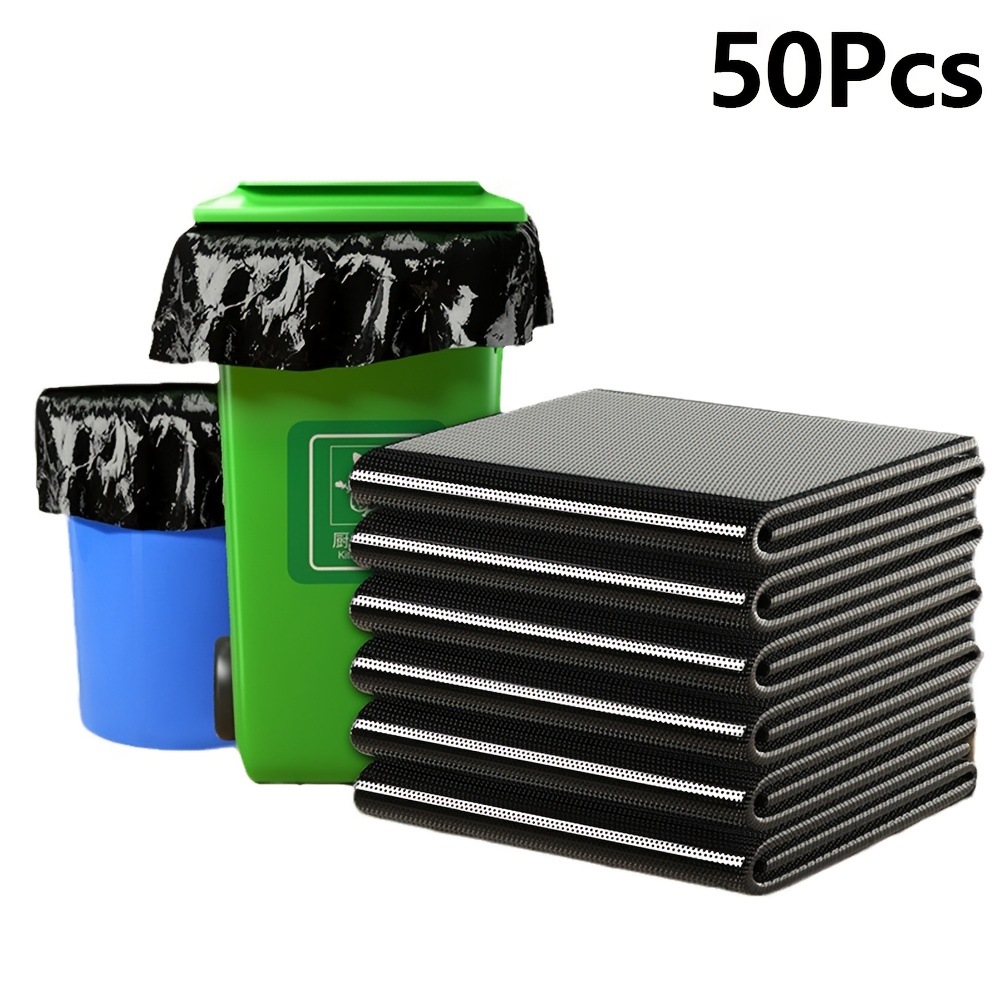 TEMU 50pcs Heavy Duty Trash Bags, 2 Mil Thick - Durable Disposable Plastic Garbage Liners For Kitchen, Patio, Yard & Outdoor , Garden Maintenance