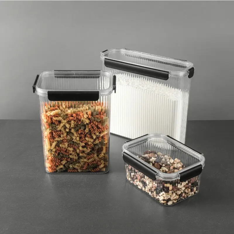 6pcs glass food storage container set with airtight snap lock lids bpa free microwave safe clear stackable pantry organizers with black knobs large 21 3 7 3 20 5 cup capacity for cakes ideal for kitchen dining ideal gift Product details 8