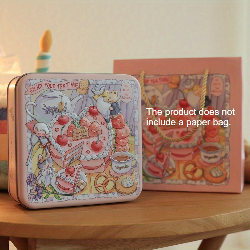 E-shop Retro Quadratische Metall Aufbewahrungsbox Multifunktionale Aufbewahrungs-Dosenbox Party Geschenkbox
