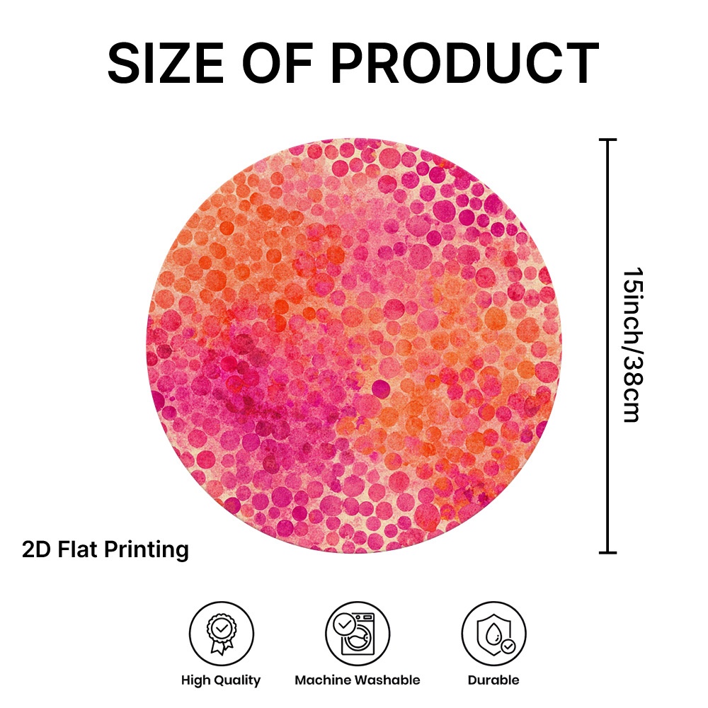 TEMU 2d Flat Printing, 6pcs Orange Round Placemats - Holiday Dining, Festive Party Accent, Restaurant Table, Indoor And Outdoor Decor, Present Table